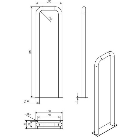 Поручень Aquatek POR-0000006 Хром
