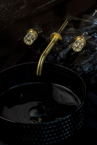 Смеситель для раковины Boheme Elegante 152-2-MG-EL Золото матовое Смеситель для раковины Boheme Elegante 152-2-MG-EL Золото матовое