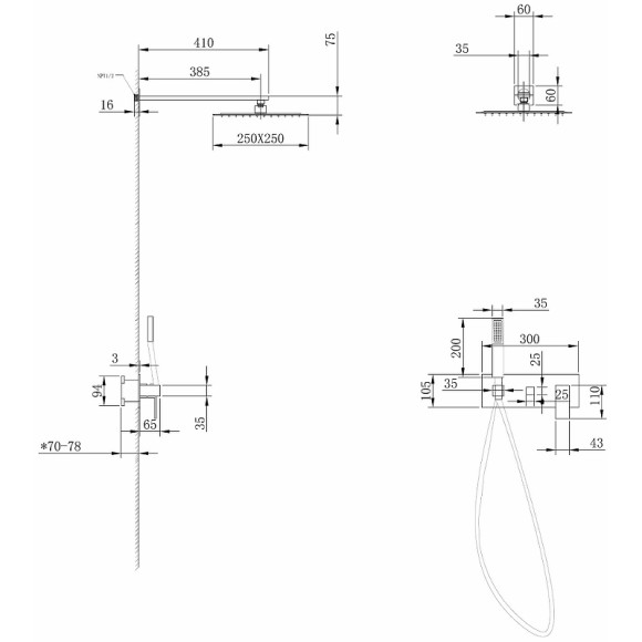 Душевая система Abber Daheim AF8218NG Никель