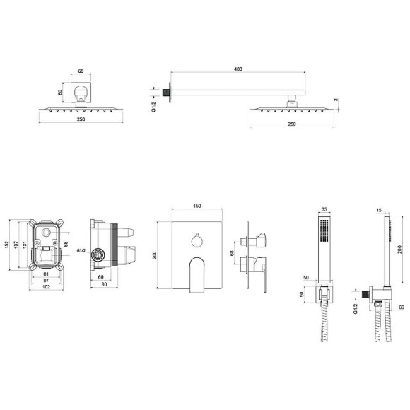 Душевая система Aquatek Лира AQ1472CR Хром