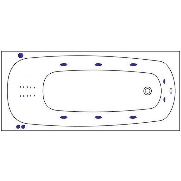 Акриловая ванна Whitecross Layla Slim 170x75 0122.170075.100.SMARTNANO.GL с гидромассажем Акриловая ванна Whitecross Layla Slim 170x75 0122.170075.100.SMARTNANO.GL с гидромассажем