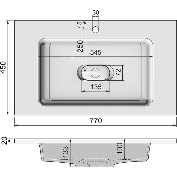Раковина Jorno Modul 80 Mol.08.80/W Белая Раковина Jorno Modul 80 Mol.08.80/W Белая