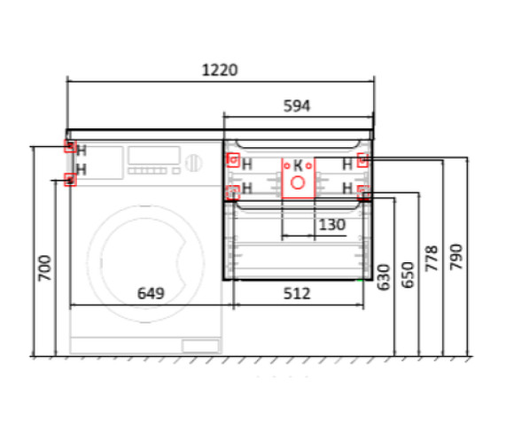 Столешница под раковину Jorno Wood 122 Wood.06.122/DW Темное дерево