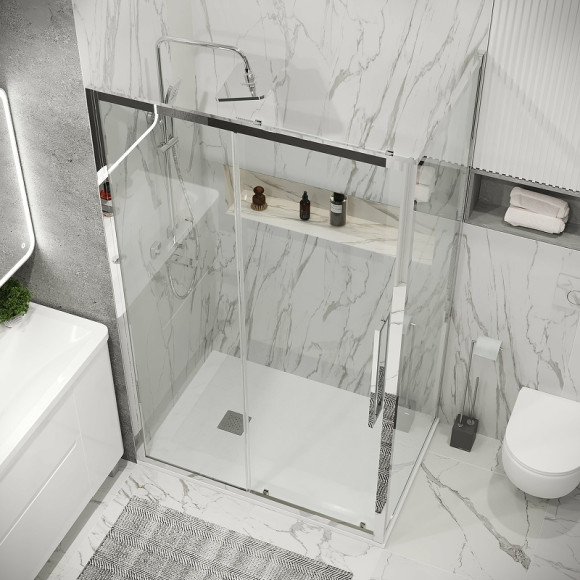 Душевая стенка Grossman Cosmo 90 200.K33.02.90.10.00 профиль Хром стекло прозрачное