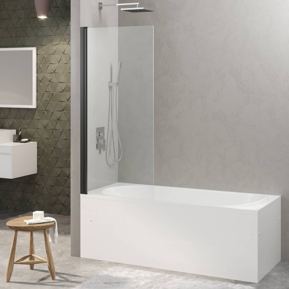 Шторка на ванну Berges River S Black 80х145 065011 профиль Черный матовый стекло прозрачное Шторка на ванну Berges River S Black 80х145 065011 профиль Черный матовый стекло прозрачное