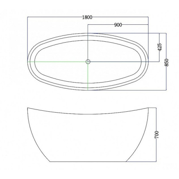 Акриловая ванна Esbano Ottawa 180x85 ESVAOTTA без гидромассажа Акриловая ванна Esbano Ottawa 180x85 ESVAOTTA без гидромассажа