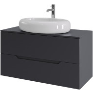 Тумба с раковиной Orange Line 100 Li-100TugMDF+B08-640W подвесная Графит матовый