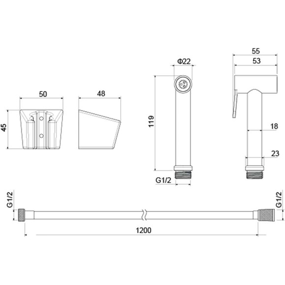 Гигиенический душ Aquatek AQ2054MB Черный матовый