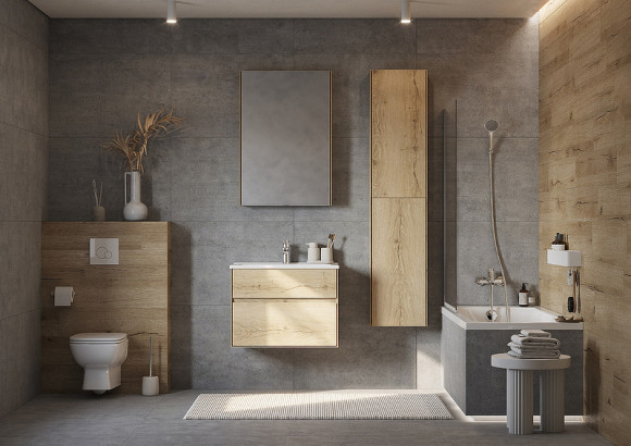 Зеркальный шкаф Aquaton Либерти 65 1A279302LYC70 Дуб эльвезия