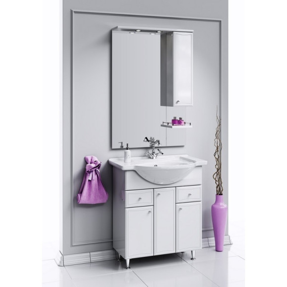 Зеркало со шкафом Aqwella Барселона 70 Ba.02.07 с подсветкой Белое Зеркало со шкафом Aqwella Барселона 70 Ba.02.07 с подсветкой Белое