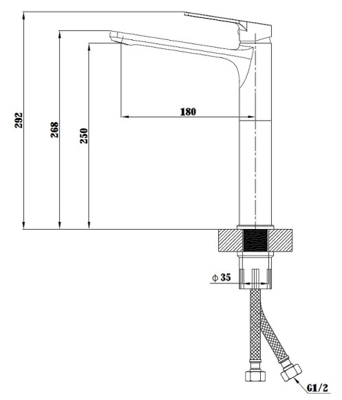 Смеситель для раковины ESKO Singapore Black SB 25 Черный матовый