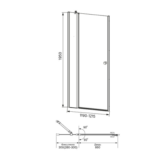Душевая дверь Iddis Ray 121 RAY6CP2i69 профиль Хром стекло прозрачное