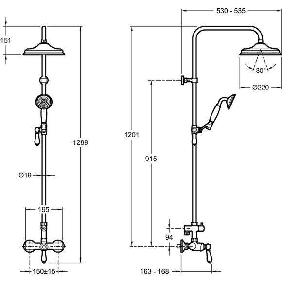 Душевая система Jacob Delafon Louise E24368-BL Черная матовая Душевая система Jacob Delafon Louise E24368-BL Черная матовая