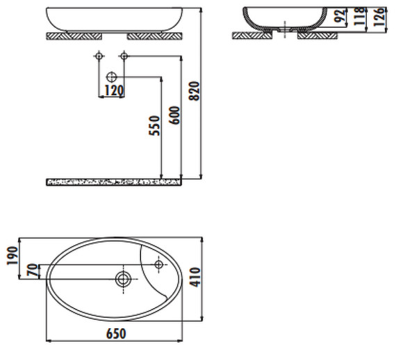 Раковина-чаша Creavit Minimal 65 MN065-00CB00E-0000 Белая
