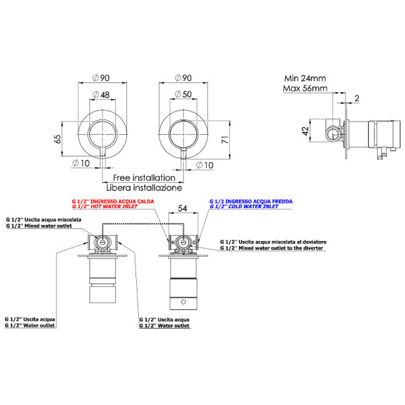 Смеситель для душа Remer X-Style XT96DO с термостатом Золото глянцевое Смеситель для душа Remer X-Style XT96DO с термостатом Золото глянцевое