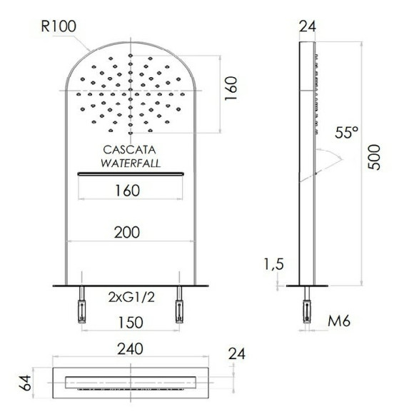 Верхний душ Remer 350MMCAX Хром Верхний душ Remer 350MMCAX Хром