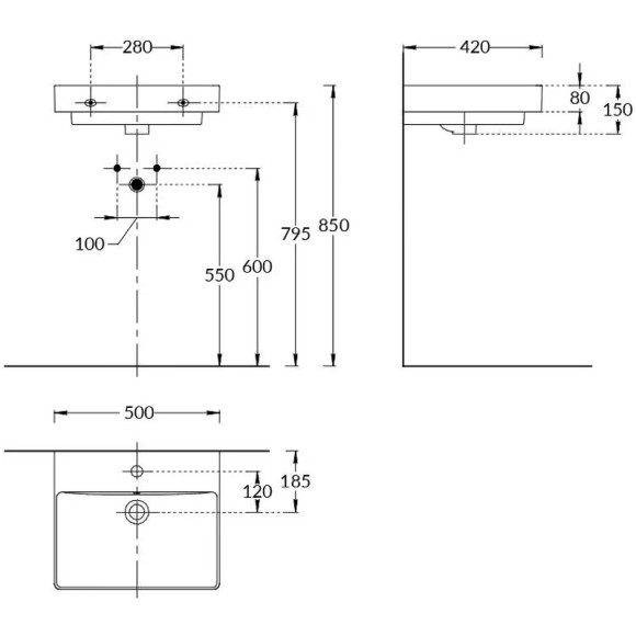 Раковина Kerama Marazzi Pro 50 PROR.wb.50 Белая глянцевая