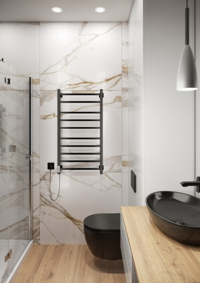 Электрический полотенцесушитель Ника Step-2 100/50 Черный матовый