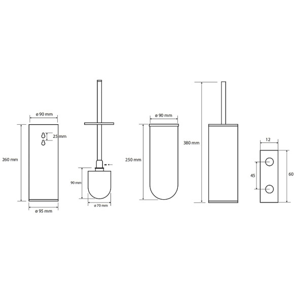 Ершик для унитаза Bemeta Sablo 160313060 Золото матовое