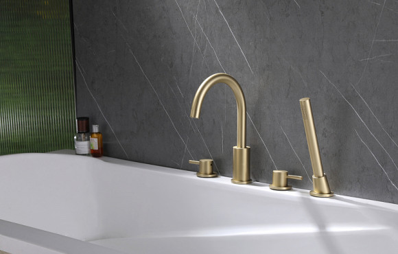 Смеситель на борт ванны Abber Wasser Kreis AF8113G Золото матовое Смеситель на борт ванны Abber Wasser Kreis AF8113G Золото матовое