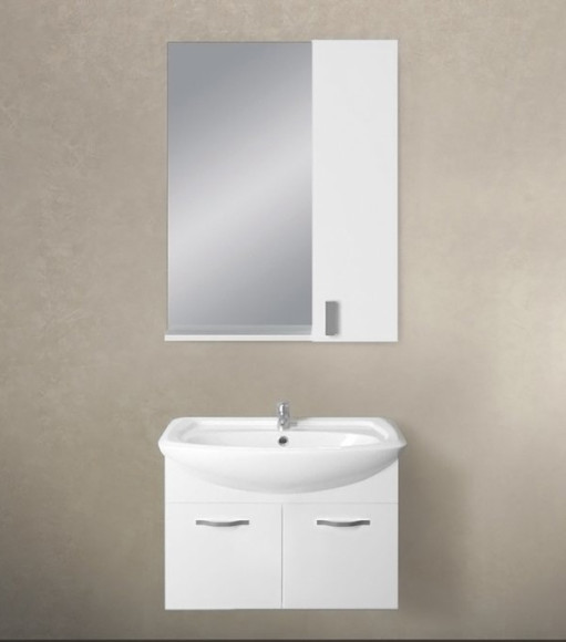 Зеркало со шкафом 1MarKa Вита 65 Белый глянцевый Зеркало со шкафом 1MarKa Вита 65 Белый глянцевый