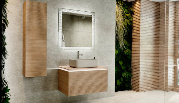 Шкаф пенал Jorno Karat 33 Kar.04.130/P/BuL подвесной Бук светлый