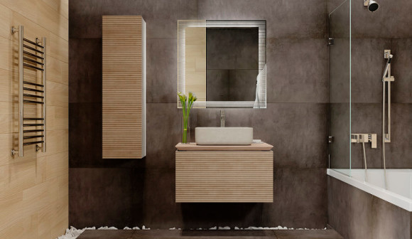 Шкаф пенал Jorno Karat 33 Kar.04.130/P/BuL подвесной Бук светлый