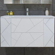 Тумба под раковину Бриклаер Кристалл 100 4627125415920 подвесная Белая Тумба под раковину Бриклаер Кристалл 100 4627125415920 подвесная Белая