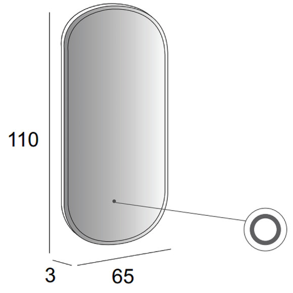 Зеркало Cezares 65 45096 с подсветкой с сенсорным выключателем