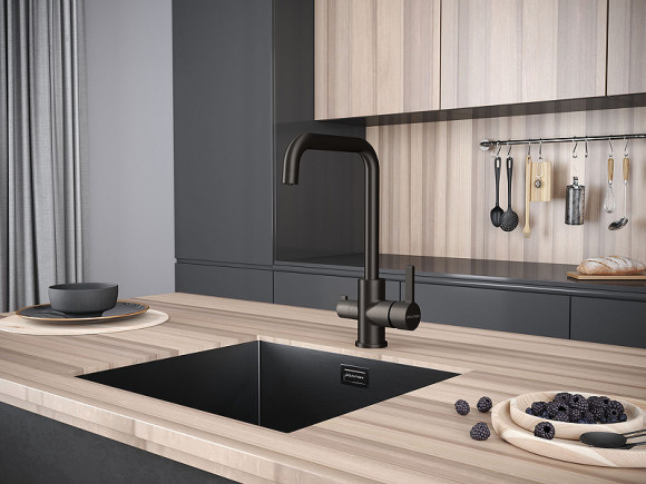 Смеситель для кухни Paulmark Logas Lo213021-GM Вороненая сталь