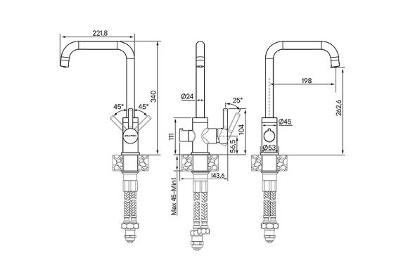 Смеситель для кухни Paulmark Logas Lo213021-GM Вороненая сталь