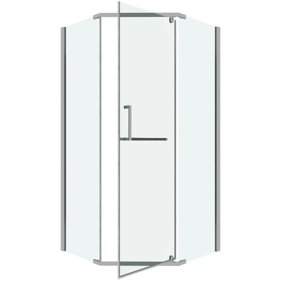 Душевой уголок Grossman Pragma 90х90 302.K33.03.9090.10.00 профиль Хром стекло прозрачное