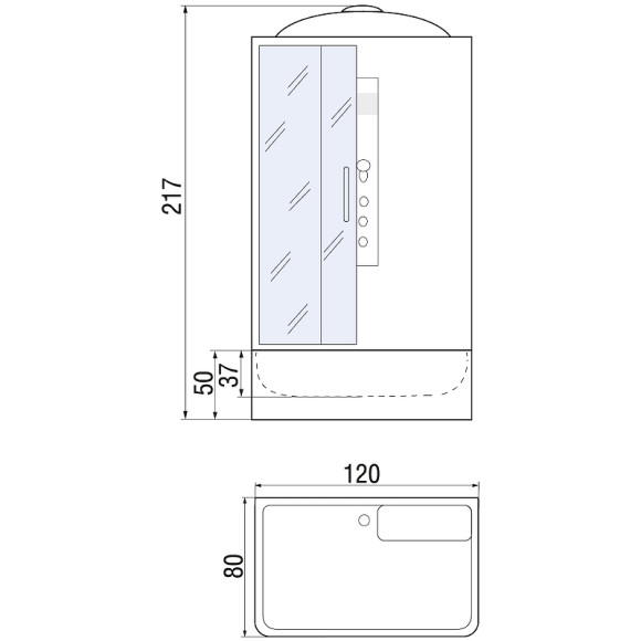 Душевая кабина River Vitim 120x80 МТ 10000003204 с поддоном Душевая кабина River Vitim 120x80 МТ 10000003204 с поддоном