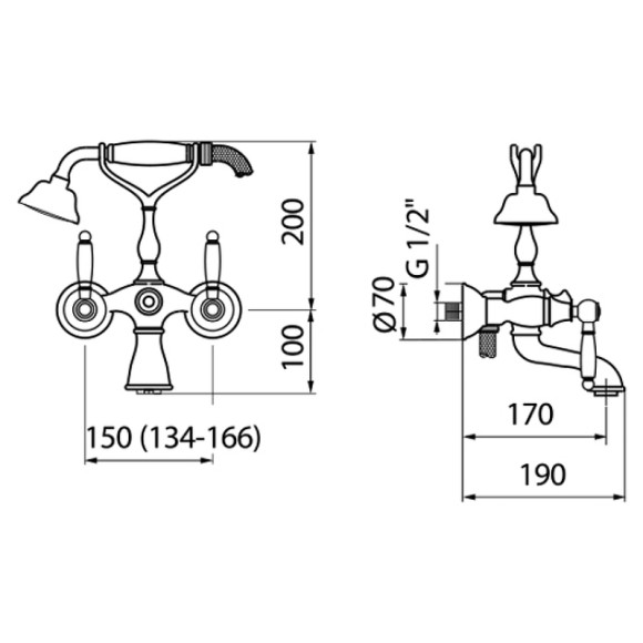 Смеситель для ванны Webert Dorian DO720201015 Хром Смеситель для ванны Webert Dorian DO720201015 Хром