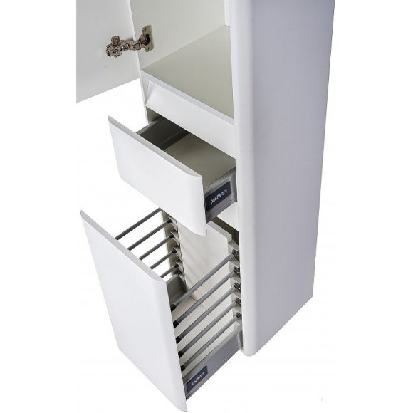 Шкаф пенал Style Line Атлантика 35 L Люкс Plus СС-00002257 с бельевой корзиной Белый матовый антискрейтч Шкаф пенал Style Line Атлантика 35 L Люкс Plus СС-00002257 с бельевой корзиной Белый матовый антискрейтч