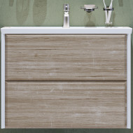 Тумба под раковину Velvex Gesso 80 tp.GES.9696.80.2Y подвесная Белая матовая Дуб сонома