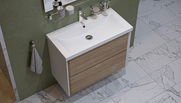 Тумба под раковину Velvex Gesso 80 tp.GES.9696.80.2Y подвесная Белая матовая Дуб сонома Тумба под раковину Velvex Gesso 80 tp.GES.9696.80.2Y подвесная Белая матовая Дуб сонома