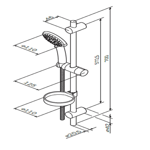 Душевой гарнитур AM.PM Like F0180064 Хром Душевой гарнитур AM.PM Like F0180064 Хром