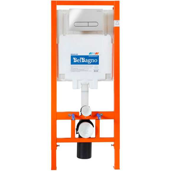 Комплект унитаза с инсталляцией BelBagno Due BB3103CHR/SC/BB002-80/BB005-PR-CHROME с сиденьем Микролифт и клавишей смыва Хром Комплект унитаза с инсталляцией BelBagno Due BB3103CHR/SC/BB002-80/BB005-PR-CHROME с сиденьем Микролифт и клавишей смыва Хром
