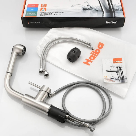 Смеситель для кухни Haiba HB70304-2 Нержавеющая сталь Смеситель для кухни Haiba HB70304-2 Нержавеющая сталь