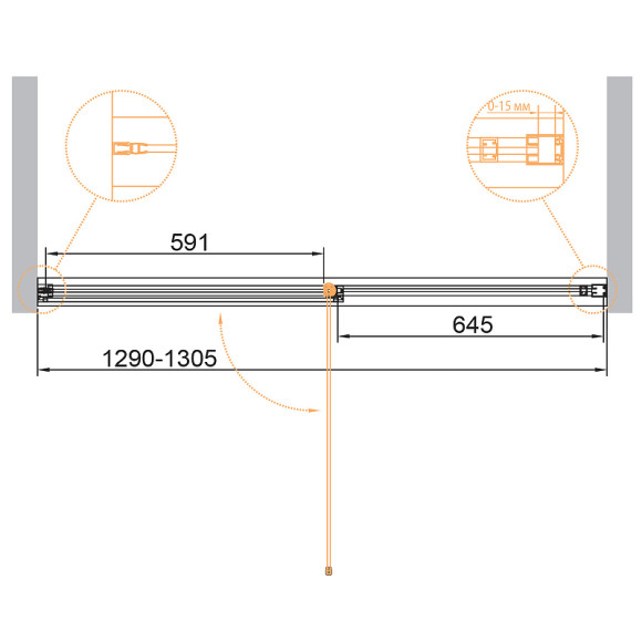 Душевая дверь Cezares Urban 130 URBAN-B-12-130-C-NERO профиль Черный матовый стекло прозрачное Душевая дверь Cezares Urban 130 URBAN-B-12-130-C-NERO профиль Черный матовый стекло прозрачное