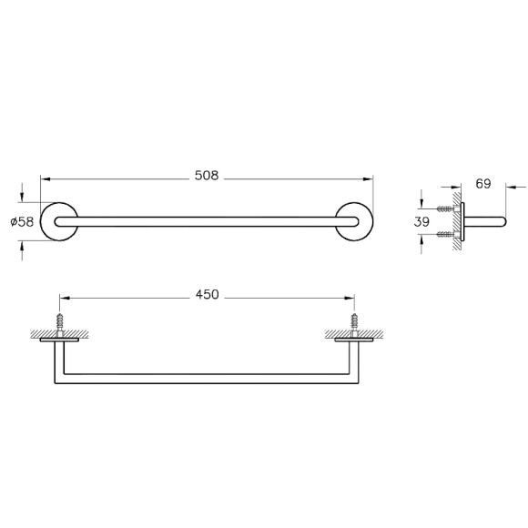 Полотенцедержатель Vitra Origin A44886 Хром Полотенцедержатель Vitra Origin A44886 Хром