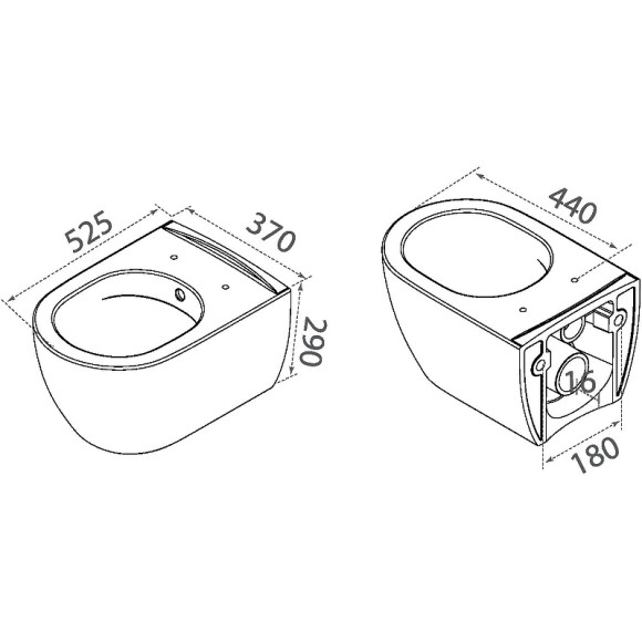 Унитаз биде Boheme Bianca 963-SET-2-W подвесной Белый глянец с сиденьем Микролифт