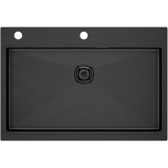 Кухонная мойка Paulmark Kroner-Pro 75 PM707551-GM Вороненая сталь Кухонная мойка Paulmark Kroner-Pro 75 PM707551-GM Вороненая сталь