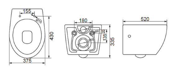 Унитаз BelBagno Prospero BB507B подвесной без сиденья
