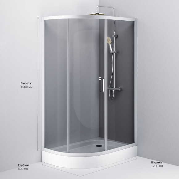 Душевой уголок AM.PM Like Solo Slide 120х80 W83G-302U120CG64 профиль Хром матовый стекло тонированное Душевой уголок AM.PM Like Solo Slide 120х80 W83G-302U120CG64 профиль Хром матовый стекло тонированное