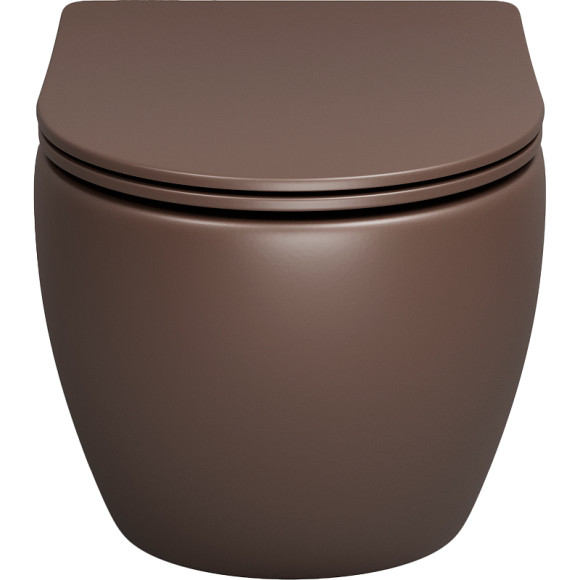 Унитаз Grossman Color GR-4455BRMS подвесной Коричневый матовый с сиденьем Микролифт Унитаз Grossman Color GR-4455BRMS подвесной Коричневый матовый с сиденьем Микролифт