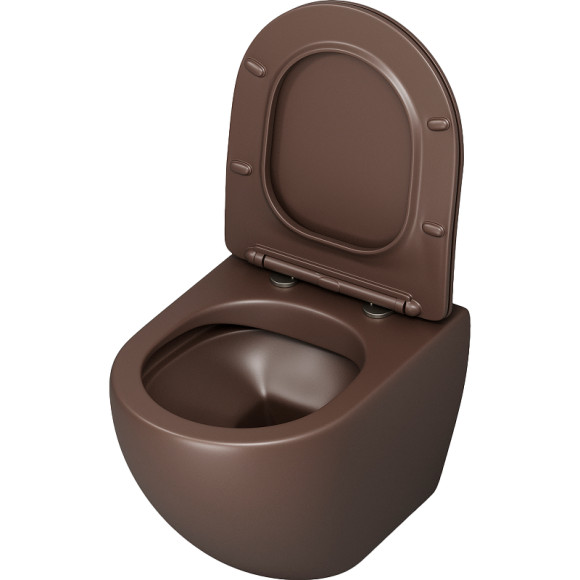 Унитаз Grossman Color GR-4455BRMS подвесной Коричневый матовый с сиденьем Микролифт Унитаз Grossman Color GR-4455BRMS подвесной Коричневый матовый с сиденьем Микролифт