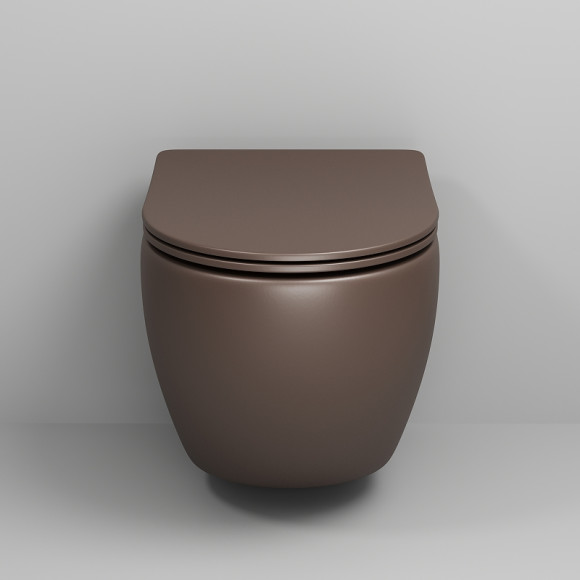 Унитаз Grossman Color GR-4455BRMS подвесной Коричневый матовый с сиденьем Микролифт Унитаз Grossman Color GR-4455BRMS подвесной Коричневый матовый с сиденьем Микролифт