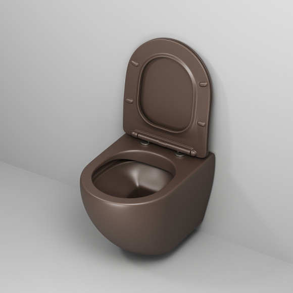 Унитаз Grossman Color GR-4455BRMS подвесной Коричневый матовый с сиденьем Микролифт Унитаз Grossman Color GR-4455BRMS подвесной Коричневый матовый с сиденьем Микролифт